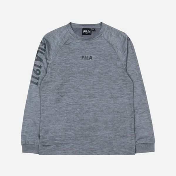 Fila Aurora Crew Neck L/S Boy's T-Shirts - Grey,NZ 519-92684